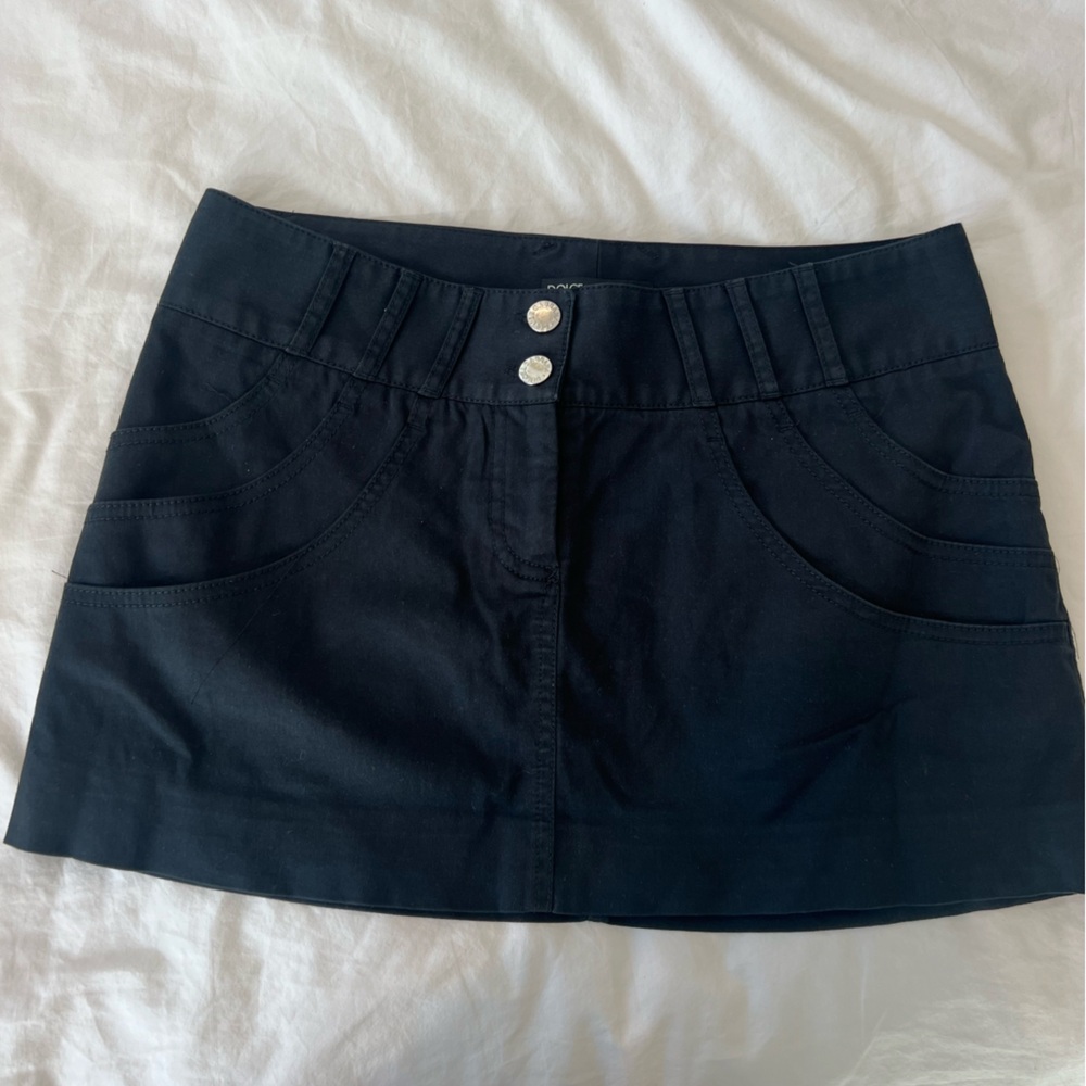 Dolce and gabbana black mini skirt